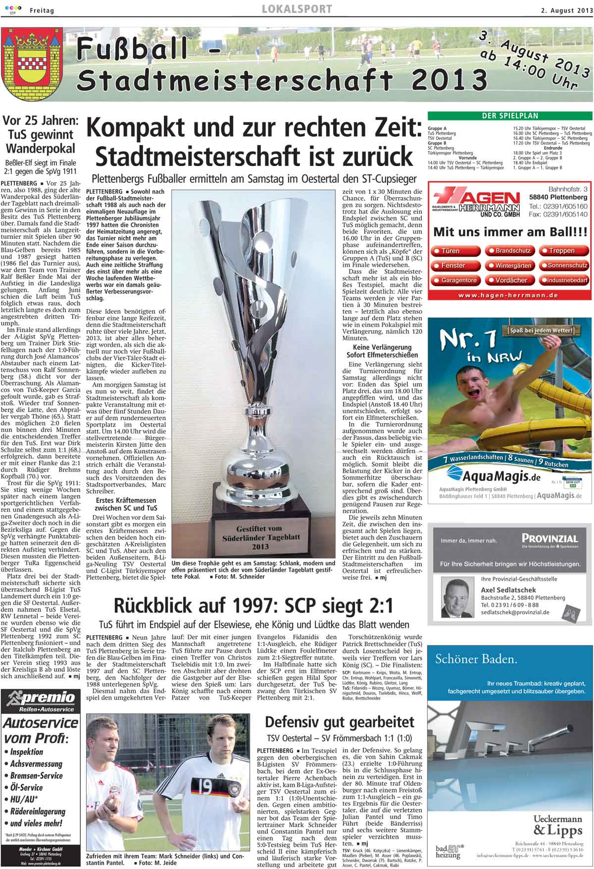 Süderländer Tageblatt Freitag, 2. August 2013