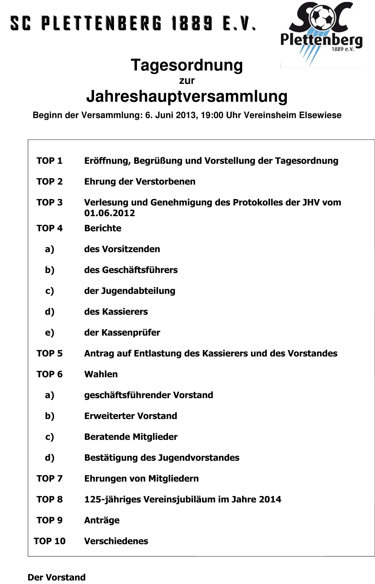 Tagesordnung060613